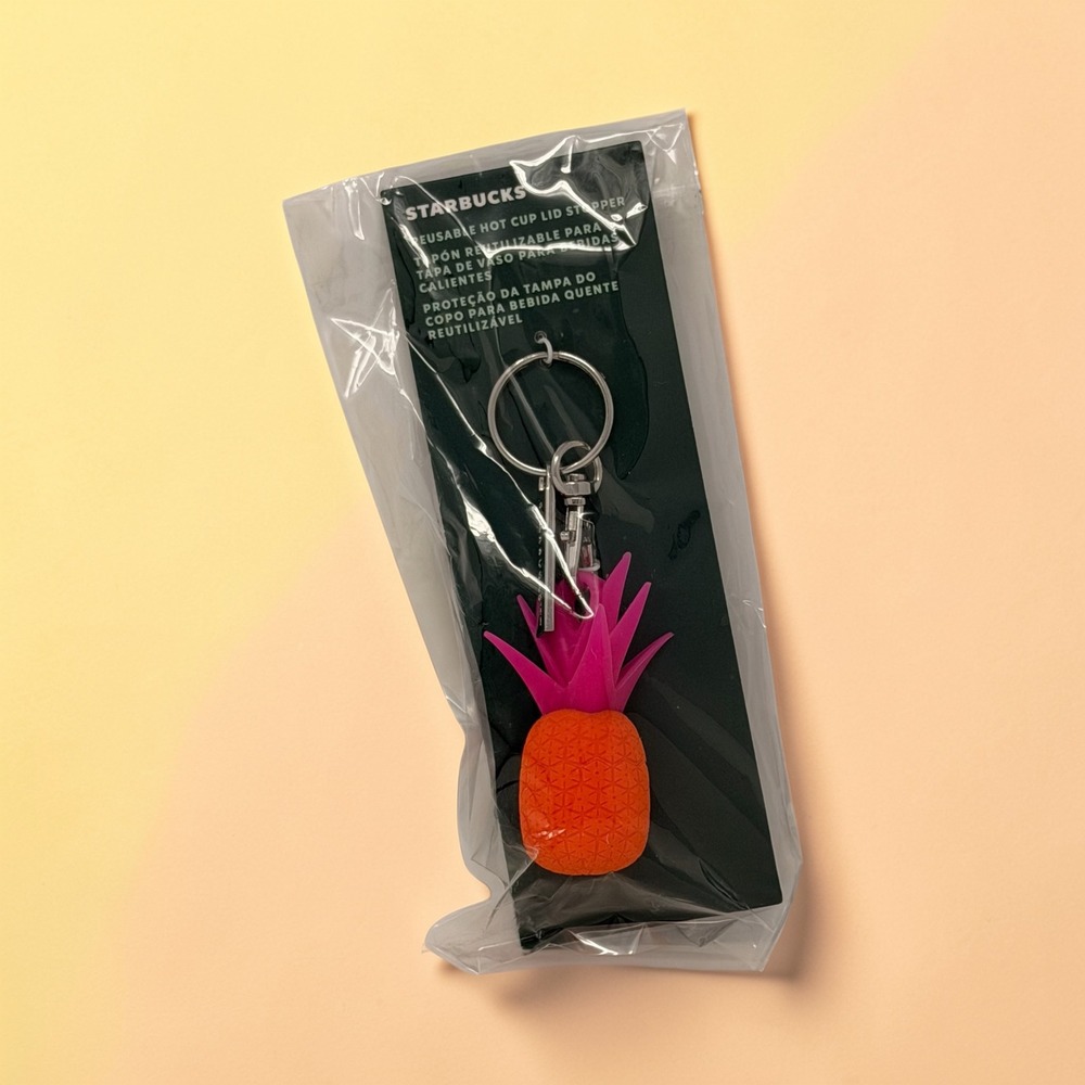 Starbucks Mexico 2025 Pineapple Bearista Cup‎ Lid Stopper Keychain - NIP - Rare